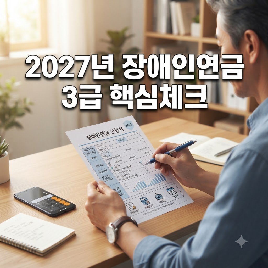 2027년 단일장애3급 장애인 연금 대상과 신청 조건 확인