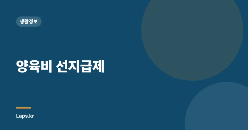 양육비 선지급제