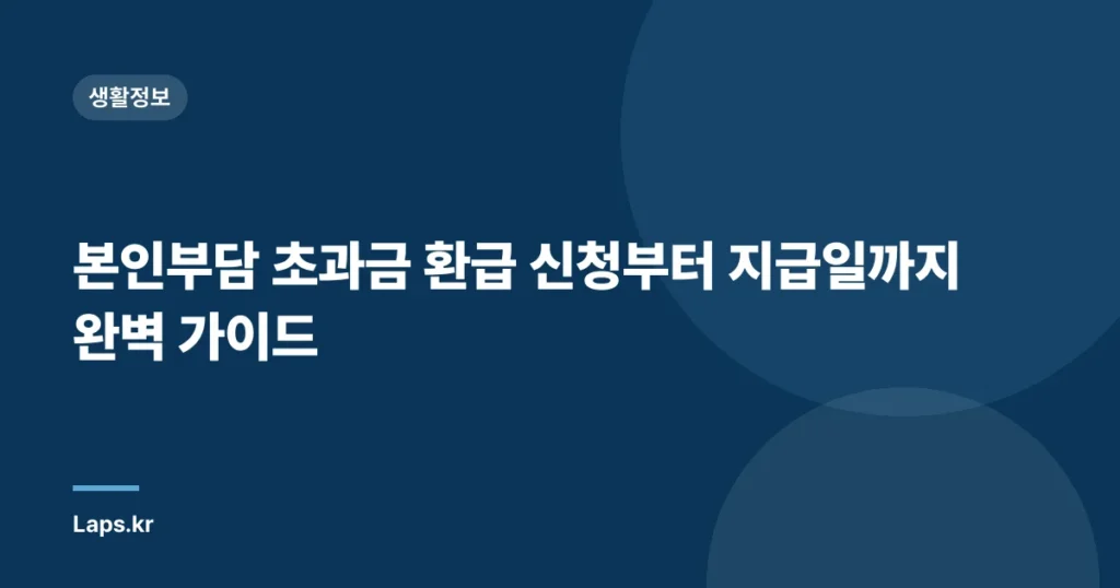 본인부담 초과금 환급 신청부터 지급일까지 완벽 가이드