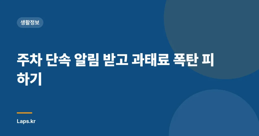 주차 단속 알림 받고 과태료 폭탄 피하기