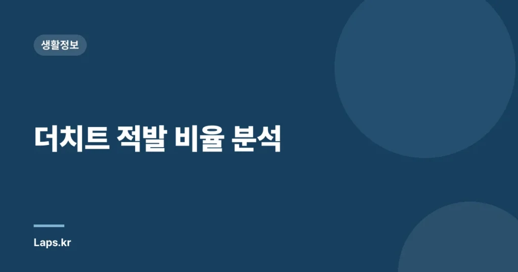 더치트 적발 비율 분석