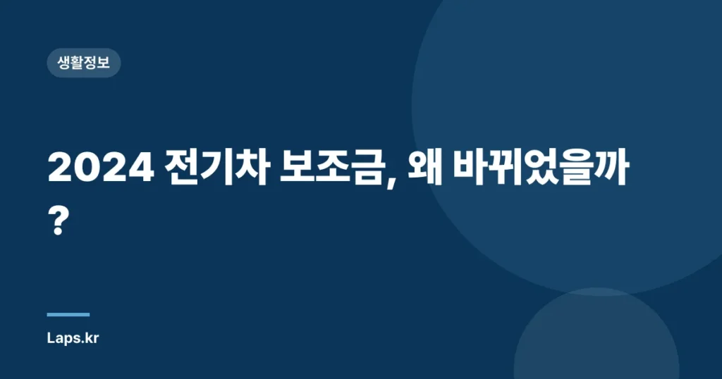 2024 전기차 보조금, 왜 바뀌었을까?