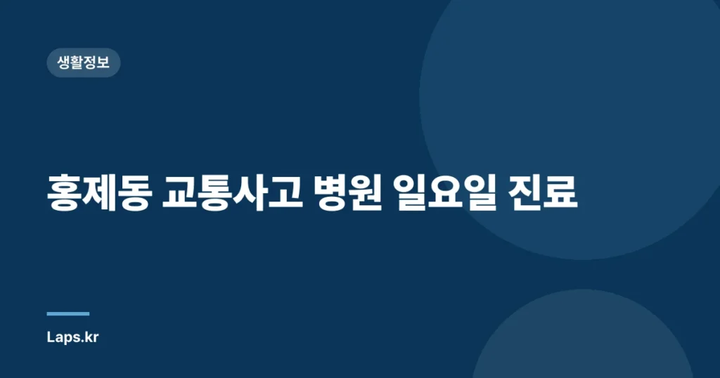 홍제동 교통사고 병원 일요일 진료