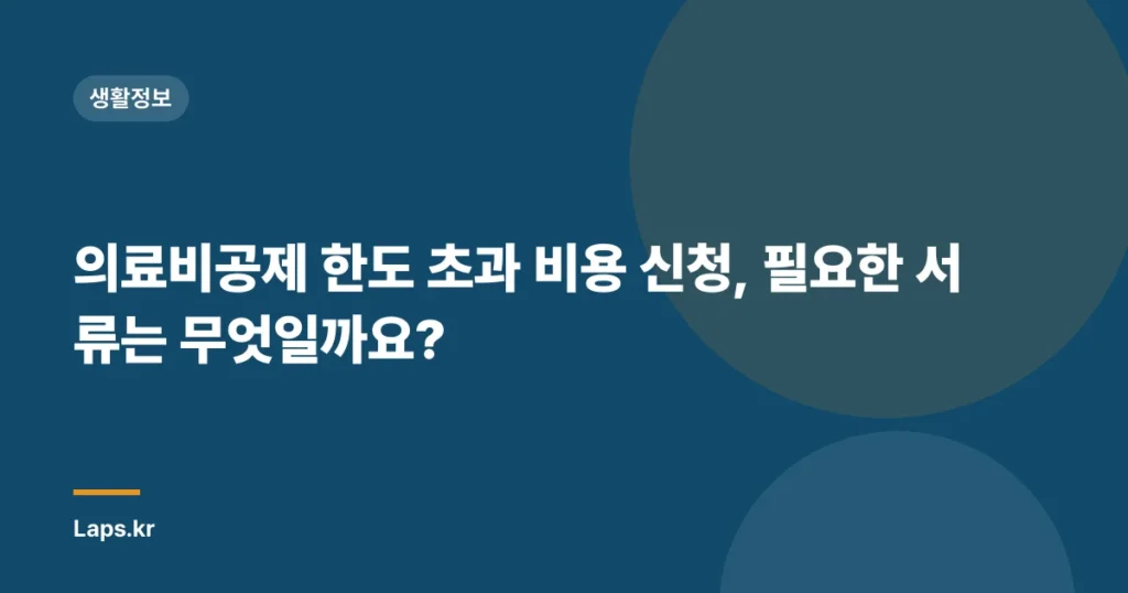 의료비공제 한도 초과 비용 신청, 필요한 서류는 무엇일까요?