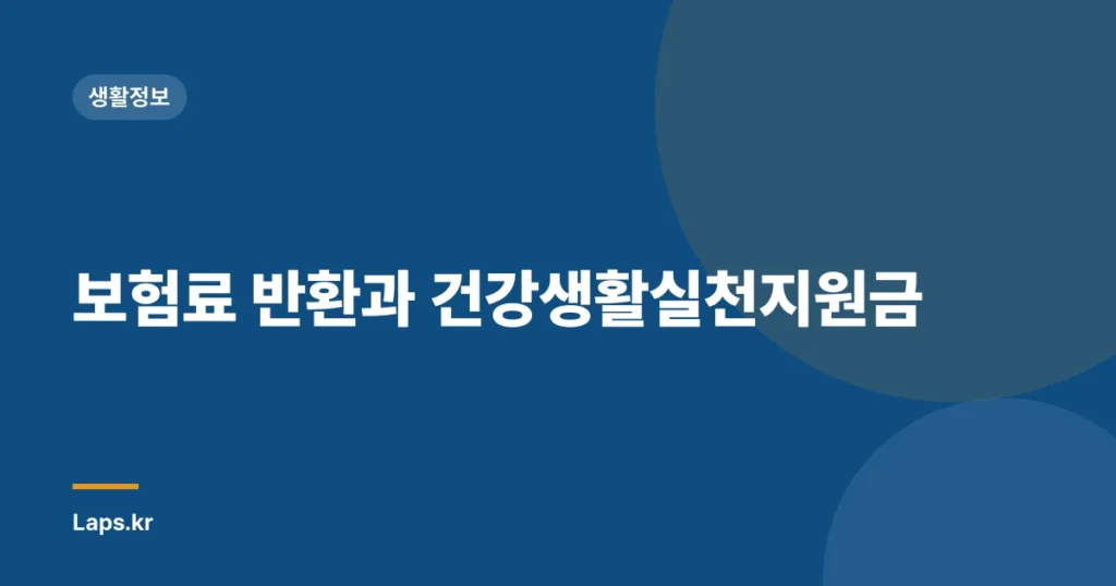 보험료 반환과 건강생활실천지원금