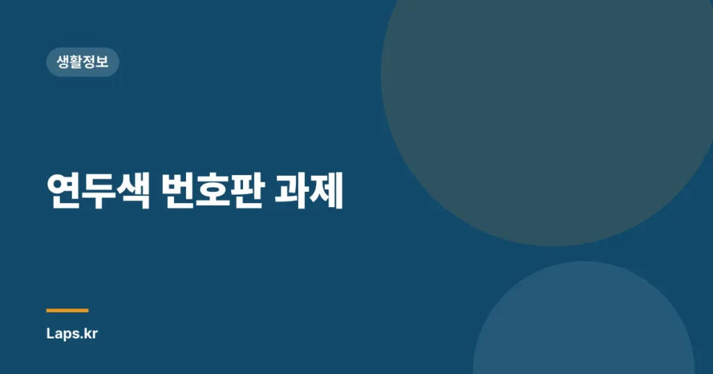 연두색 번호판 과제