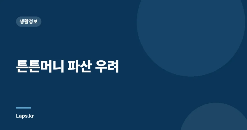 튼튼머니 파산 우려