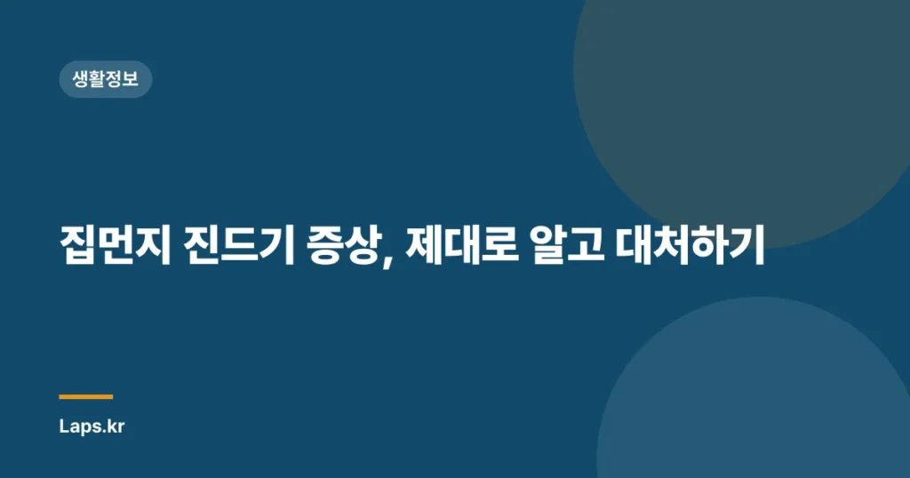 집먼지 진드기 증상, 제대로 알고 대처하기