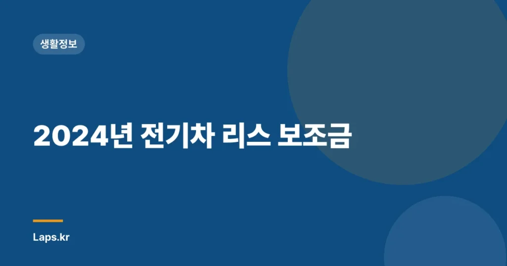 2024년 전기차 리스 보조금