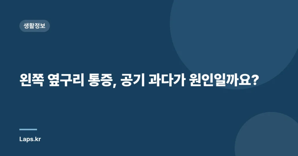 왼쪽 옆구리 통증, 공기 과다가 원인일까요?
