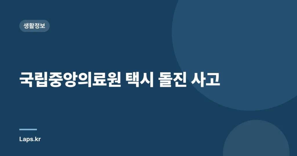국립중앙의료원 택시 돌진 사고