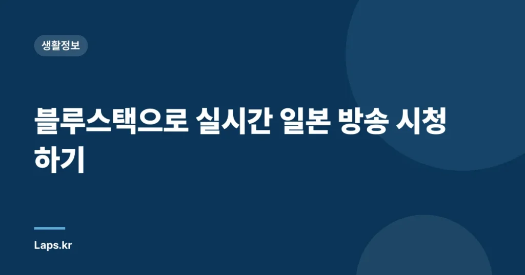 블루스택으로 실시간 일본 방송 시청하기