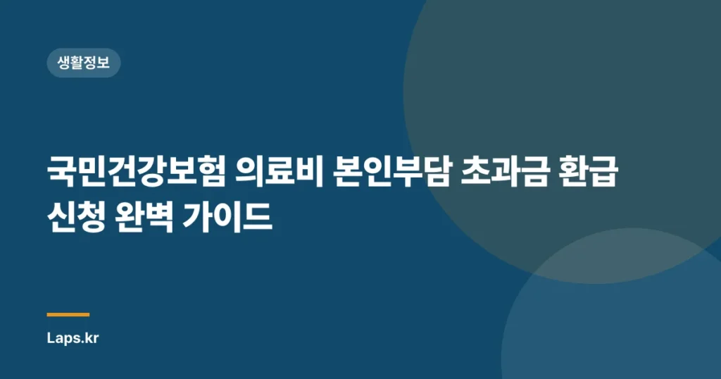 국민건강보험 의료비 본인부담 초과금 환급 신청 완벽 가이드