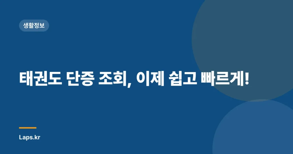 태권도 단증 조회, 이제 쉽고 빠르게!