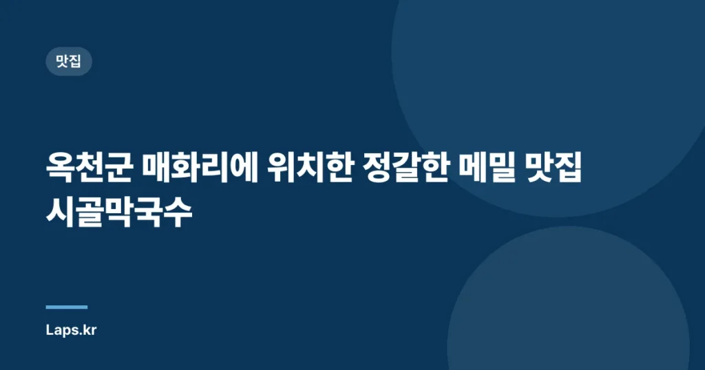 옥천군 매화리에 위치한 정갈한 메밀 맛집 시골막국수