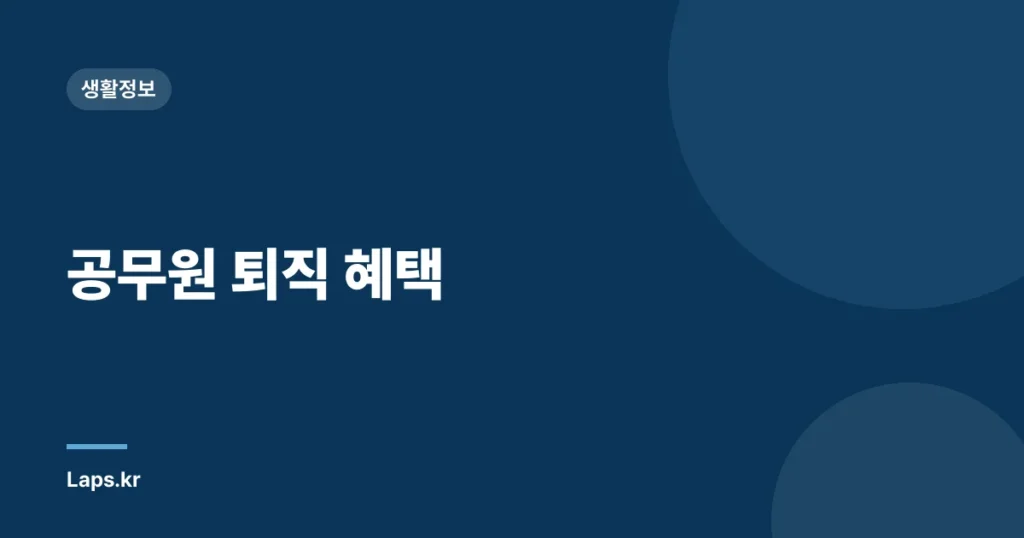 공무원 퇴직 혜택