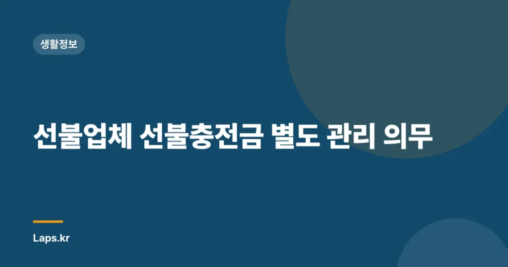 선불업체 선불충전금 별도 관리 의무