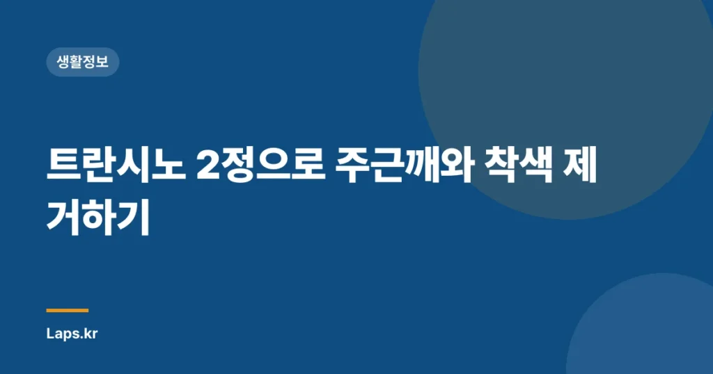 트란시노 2정으로 주근깨와 착색 제거하기