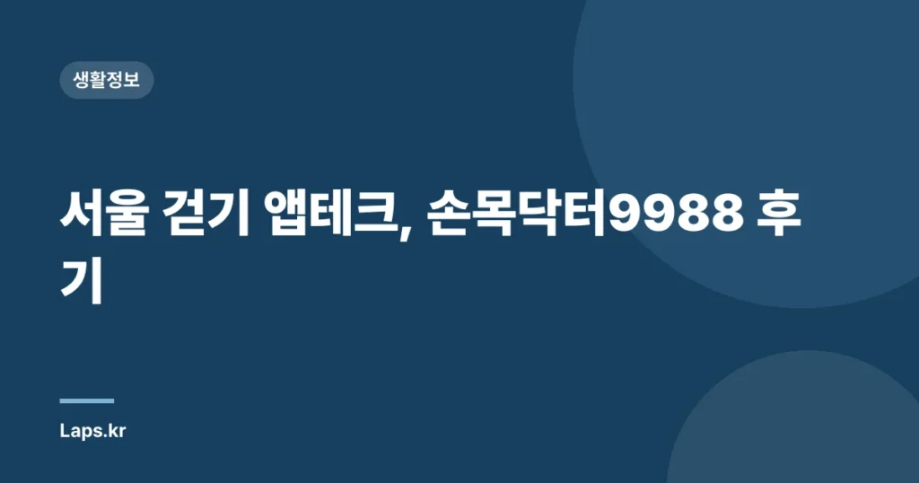 서울 걷기 앱테크, 손목닥터9988 후기