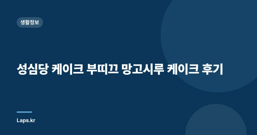 성심당 케이크 부띠끄 망고시루 케이크 후기
