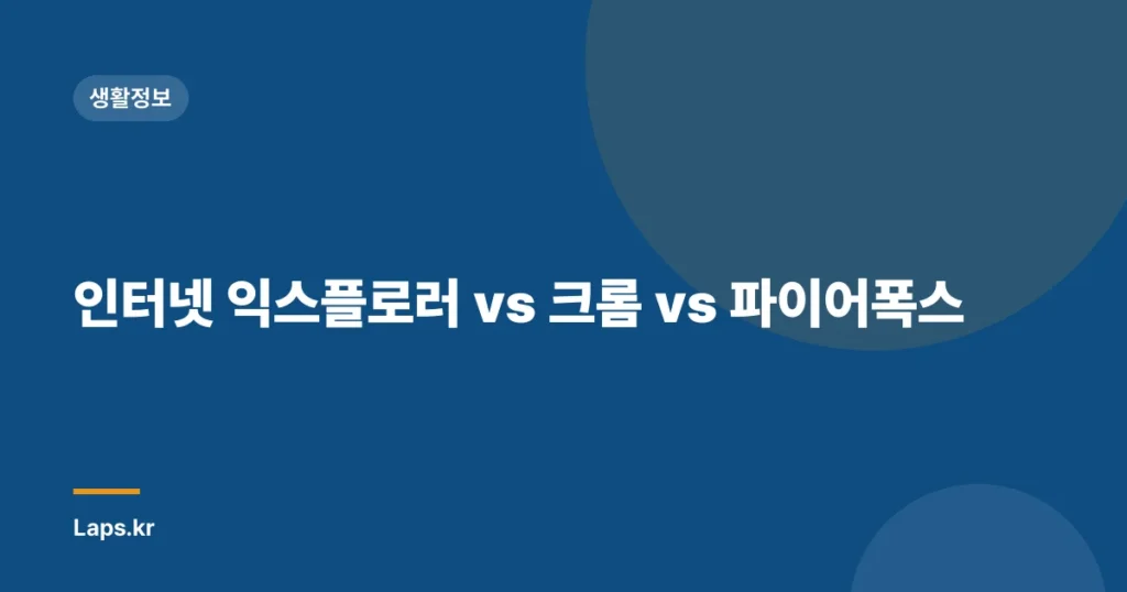 인터넷 익스플로러 vs 크롬 vs 파이어폭스