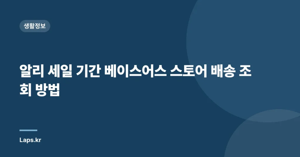 알리 세일 기간 베이스어스 스토어 배송 조회 방법