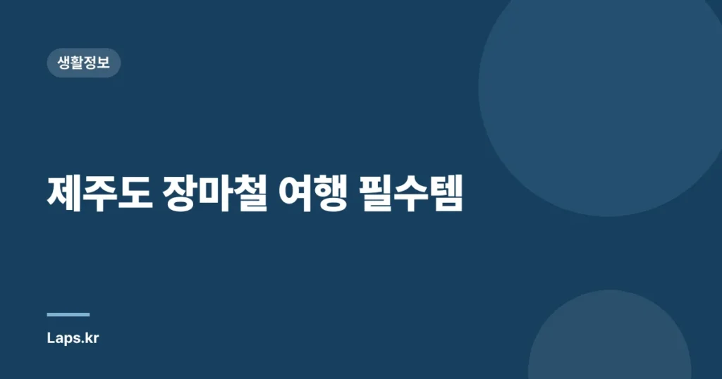 제주도 장마철 여행 필수템