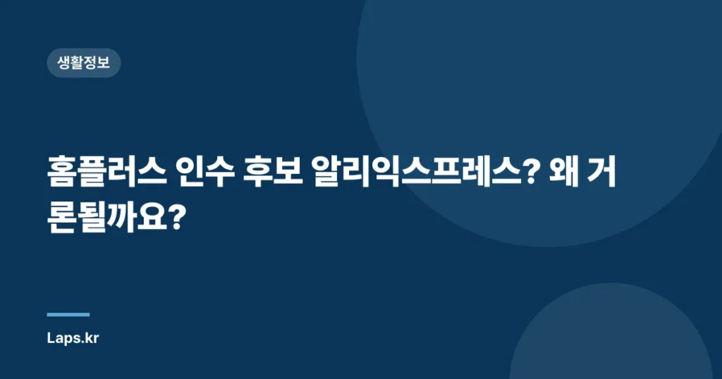 홈플러스 인수 후보 알리익스프레스? 왜 거론될까요?