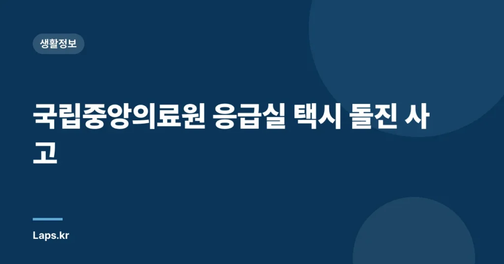 국립중앙의료원 응급실 택시 돌진 사고