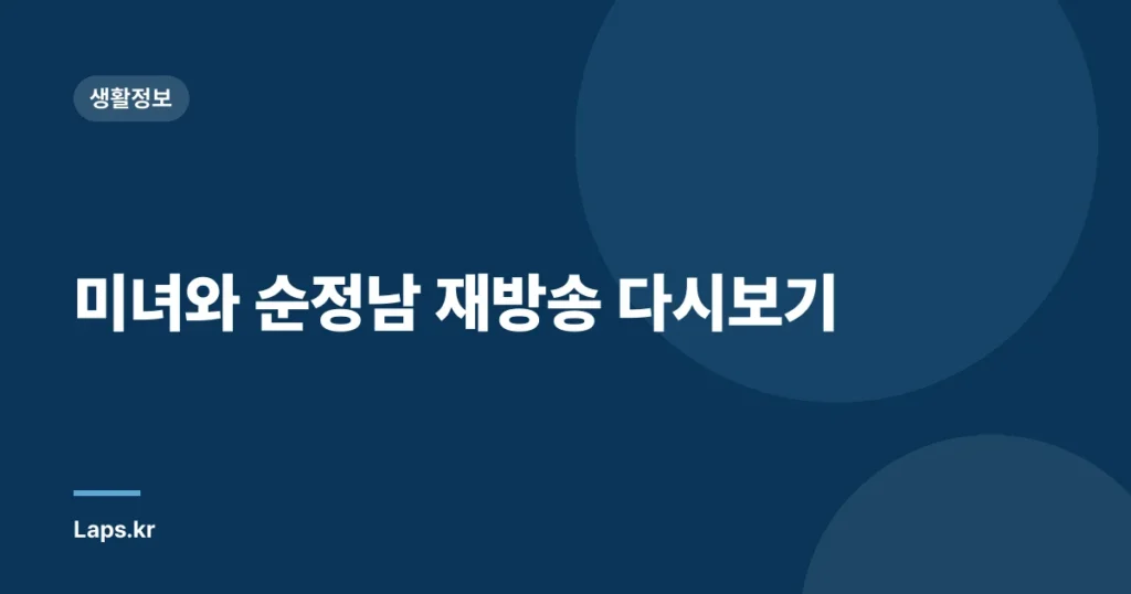미녀와 순정남 재방송 다시보기
