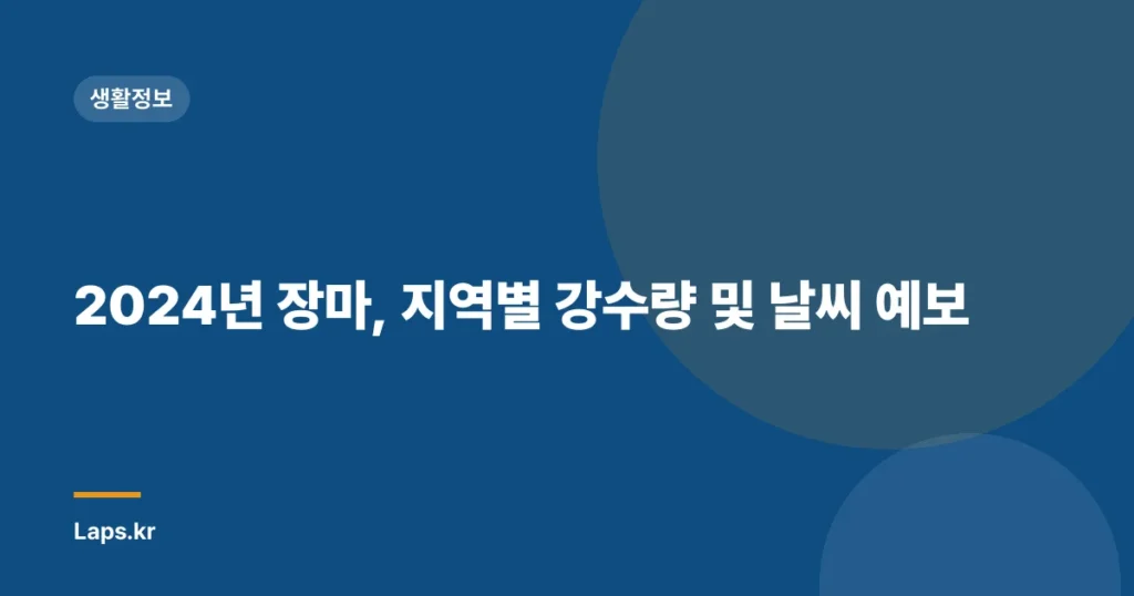 2024년 장마, 지역별 강수량 및 날씨 예보