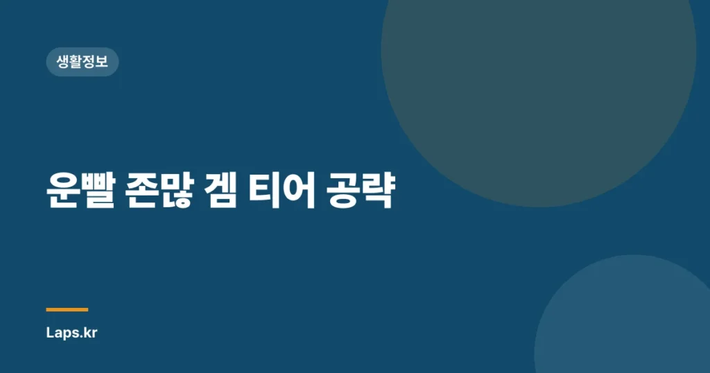 운빨 존많 겜 티어 공략