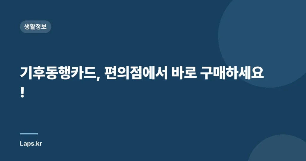 기후동행카드, 편의점에서 바로 구매하세요!
