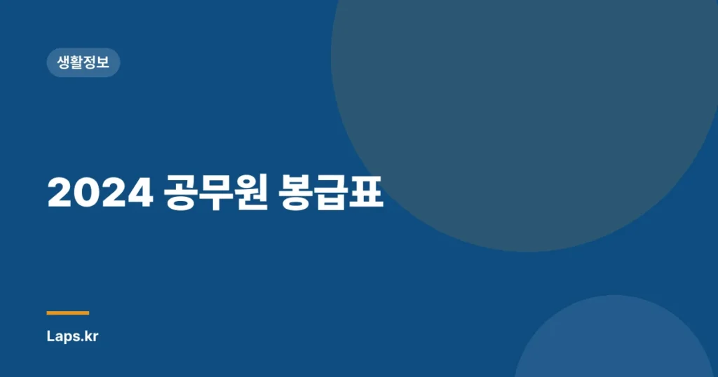 2024 공무원 봉급표