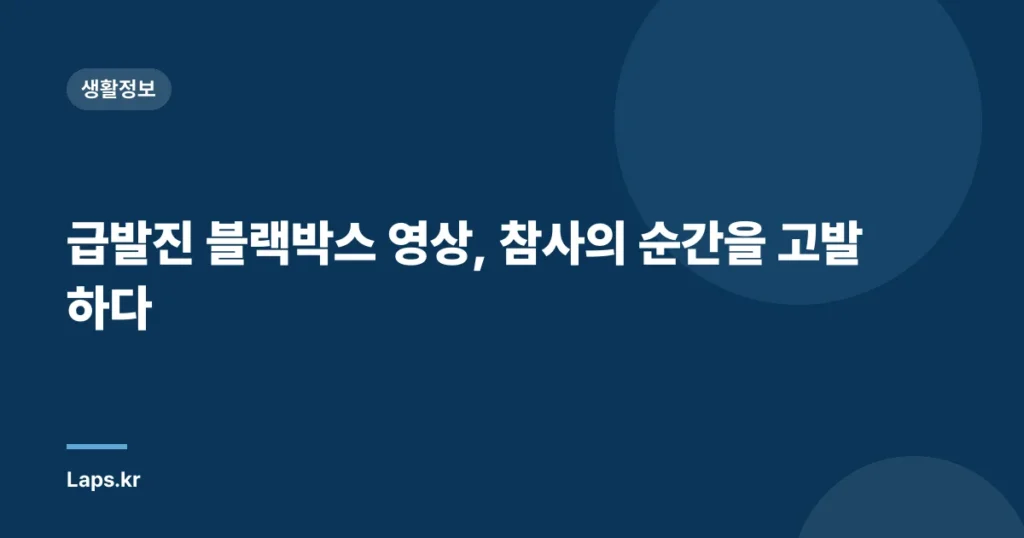 급발진 블랙박스 영상, 참사의 순간을 고발하다
