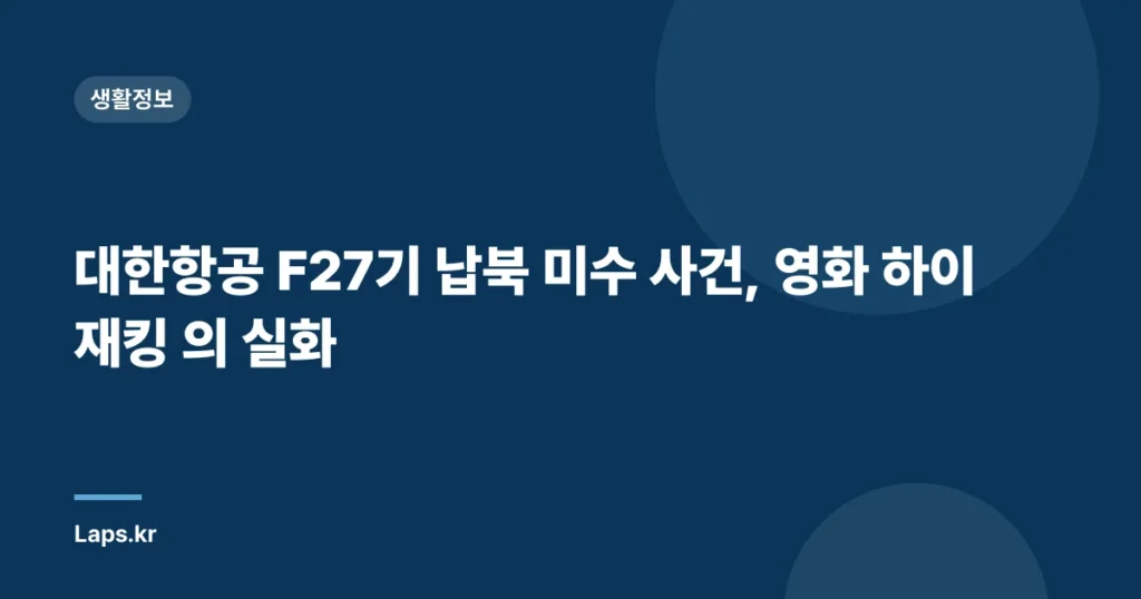 대한항공 F27기 납북 미수 사건, 영화 하이재킹 의 실화