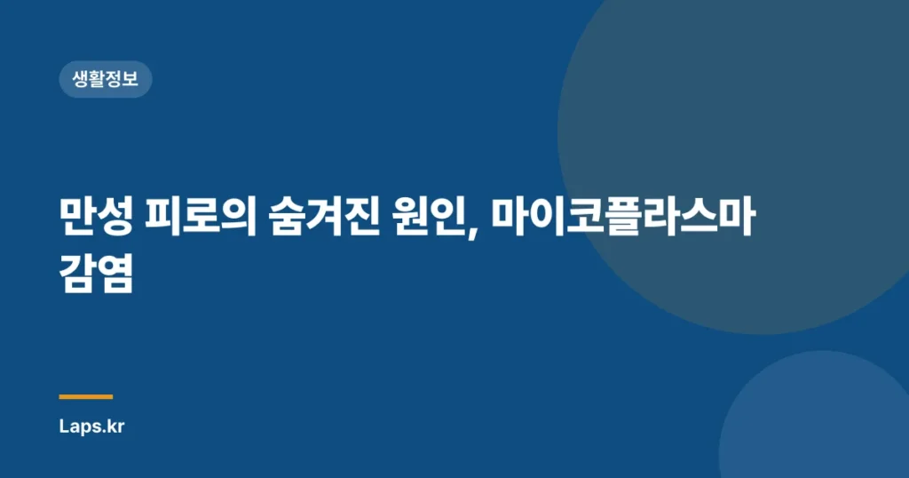 만성 피로의 숨겨진 원인, 마이코플라스마 감염