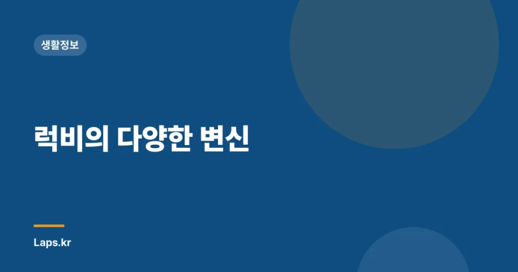 럭비의 다양한 변신