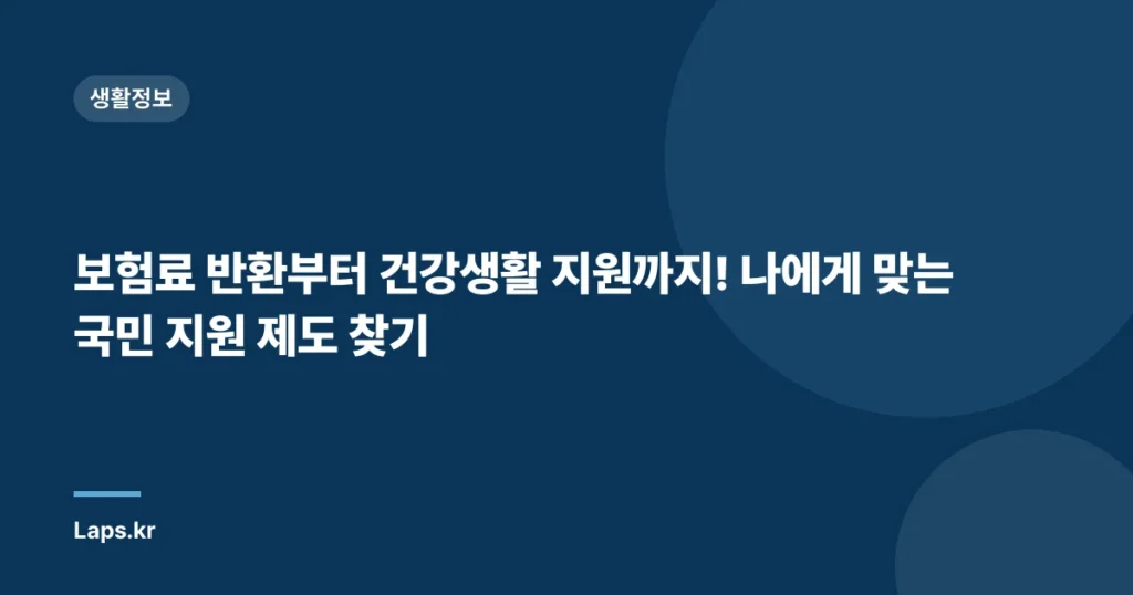 보험료 반환부터 건강생활 지원까지! 나에게 맞는 국민 지원 제도 찾기