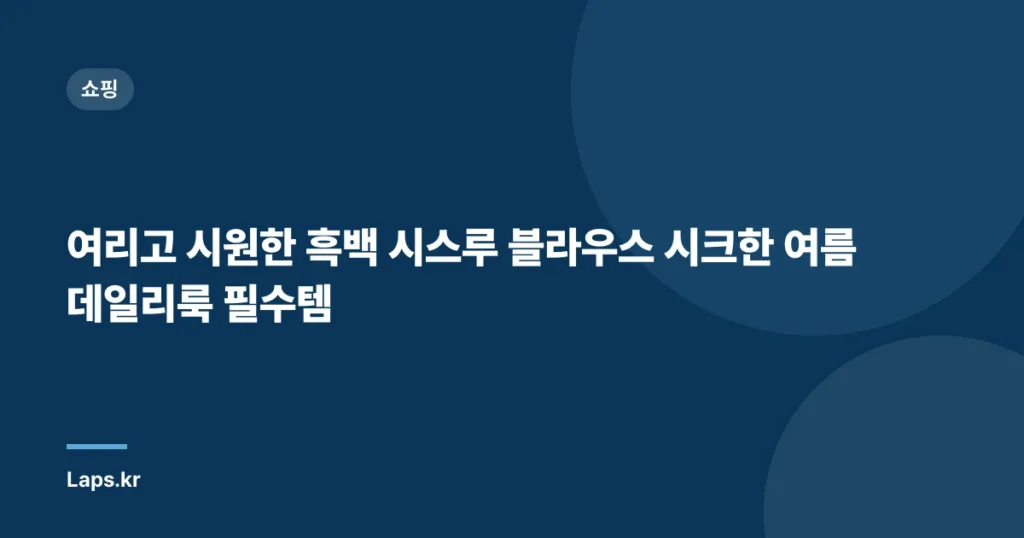 여리고 시원한 흑백 시스루 블라우스 시크한 여름 데일리룩 필수템