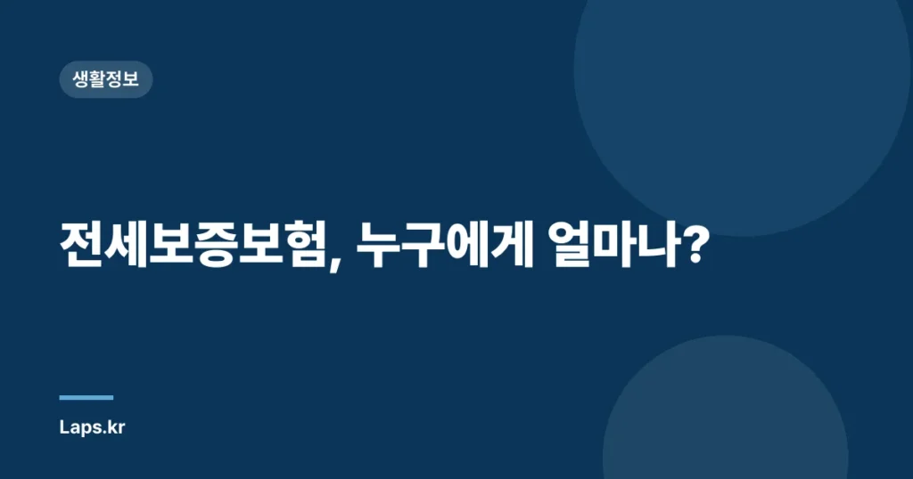 전세보증보험, 누구에게 얼마나?