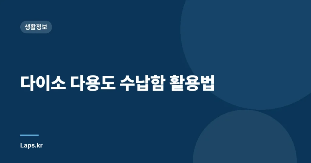 다이소 다용도 수납함 활용법