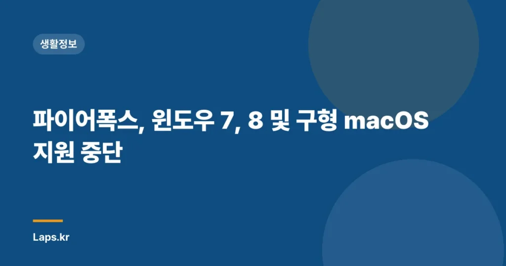 파이어폭스, 윈도우 7, 8 및 구형 macOS 지원 중단
