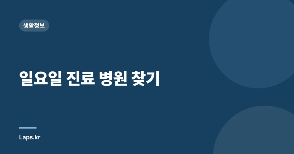 일요일 진료 병원 찾기