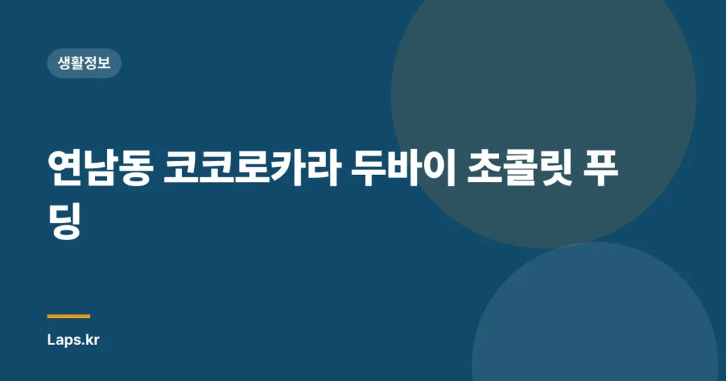 연남동 코코로카라 두바이 초콜릿 푸딩