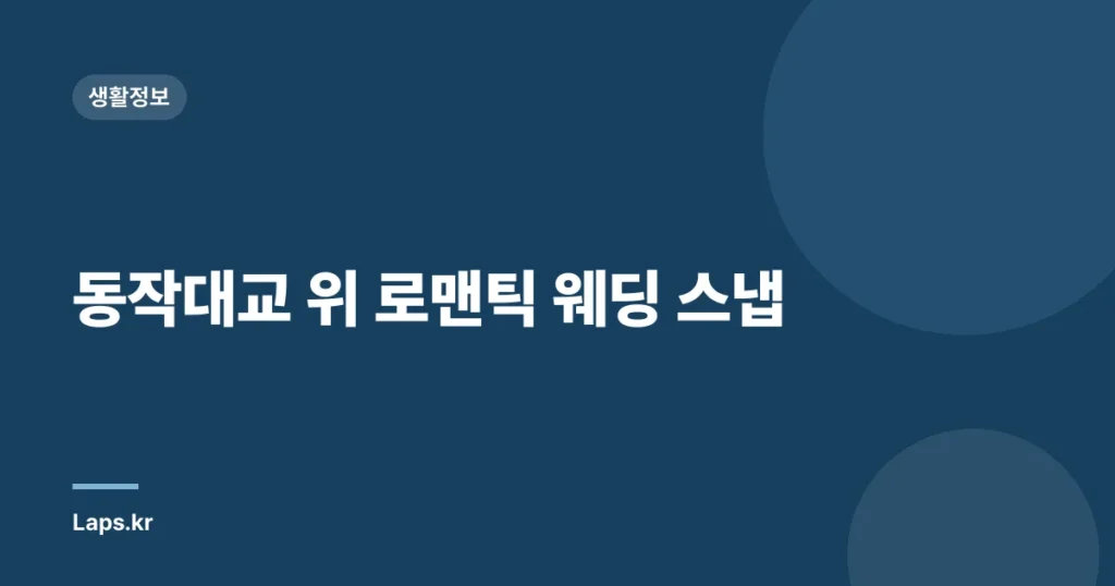 동작대교 위 로맨틱 웨딩 스냅