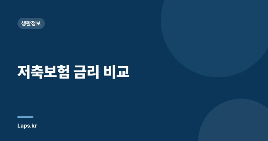 저축보험 금리 비교