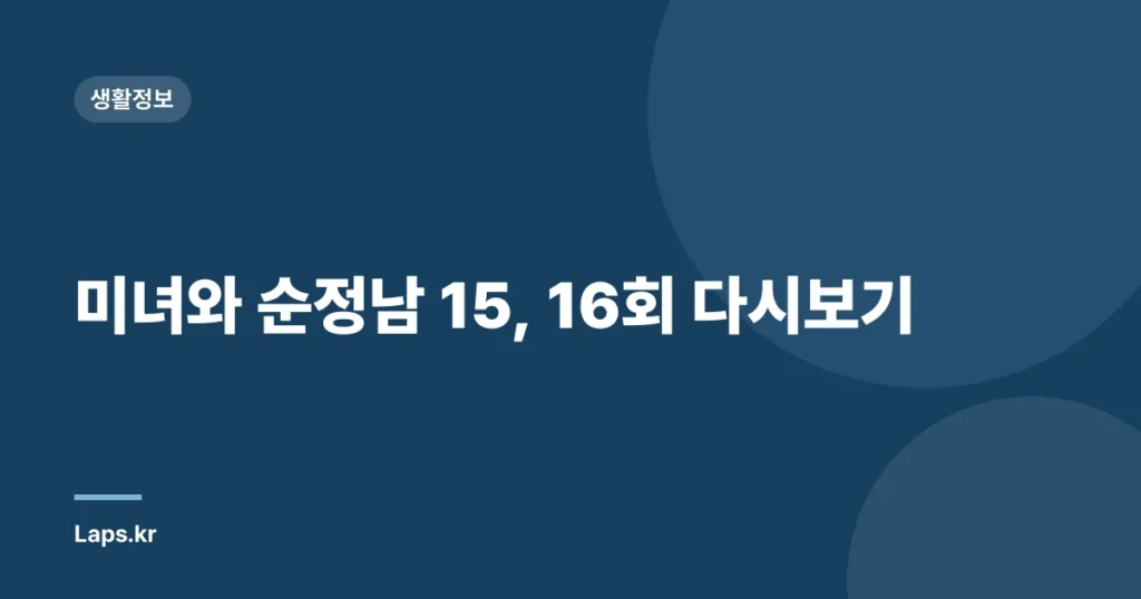 미녀와 순정남 15, 16회 다시보기
