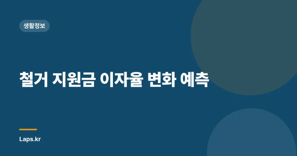 철거 지원금 이자율 변화 예측