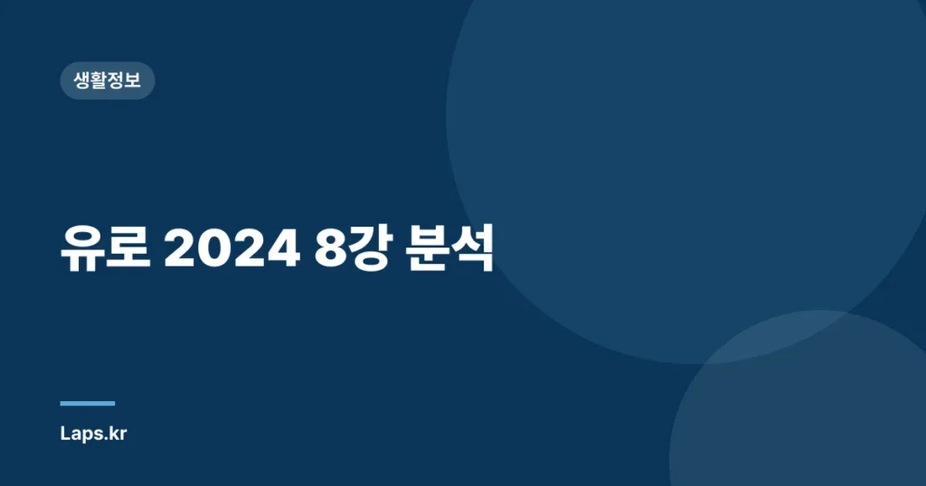 유로 2024 8강 분석